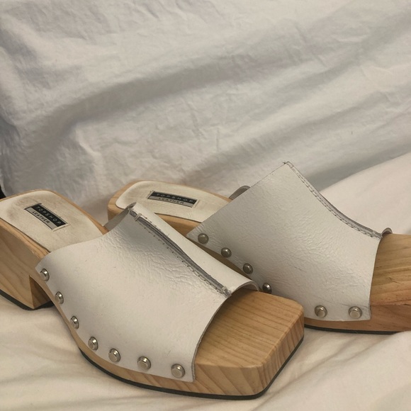 Topshop Rosie white leather Mid Clog Mule, size 40 EU/9.5 US! - Picture 4 of 9